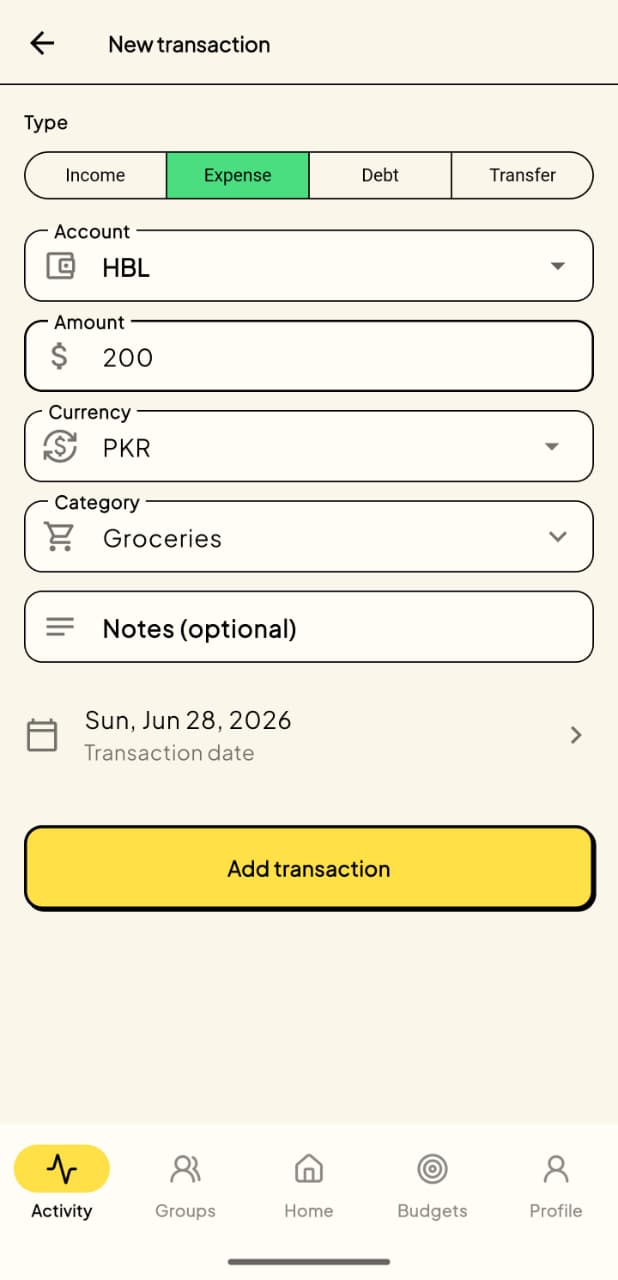 Add Transaction
